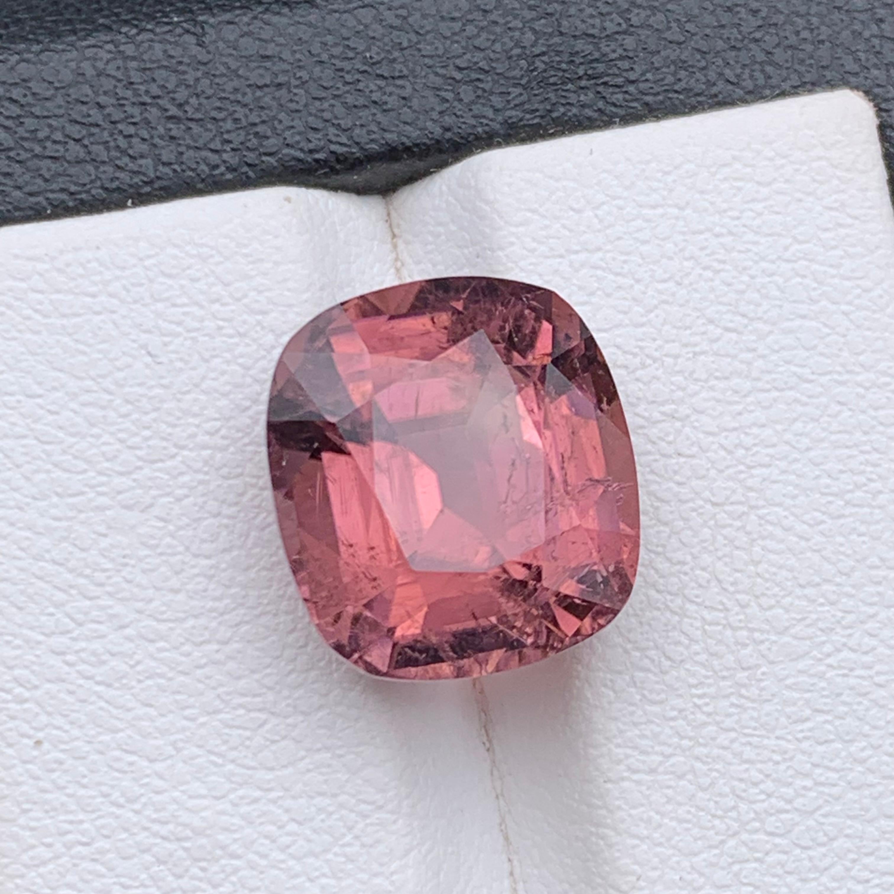 Pink Natural Tourmaline Ring, Pendant Loose Gemstone 10.25 Ct Cushion Cut-Jewel For Sale 7