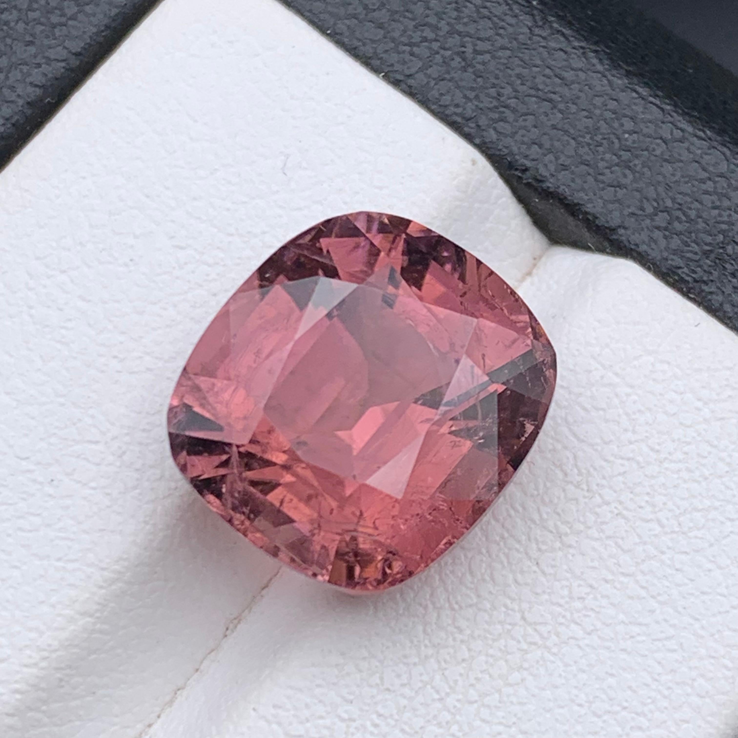 Pink Natural Tourmaline Ring, Pendant Loose Gemstone 10.25 Ct Cushion Cut-Jewel For Sale 1