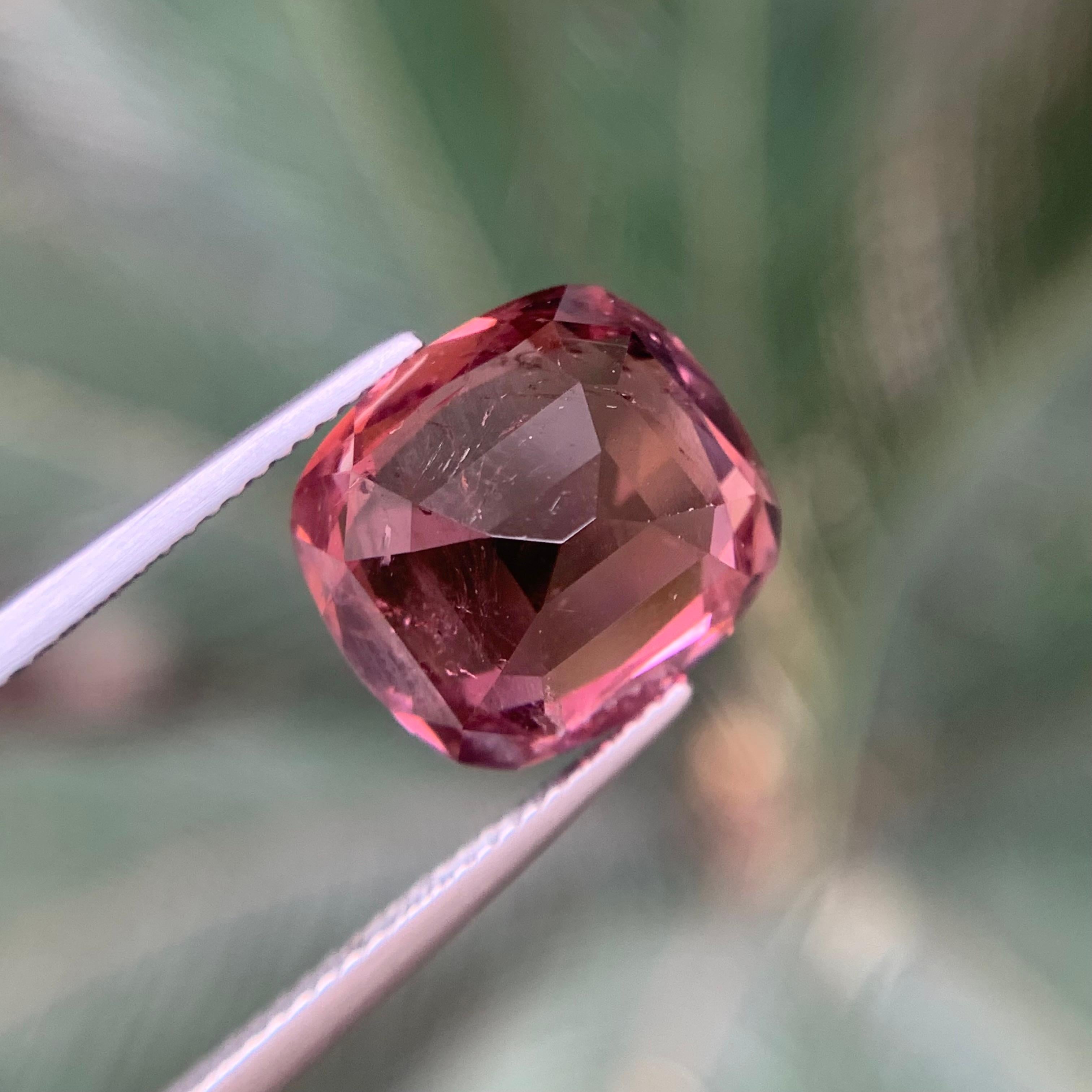 Pink Natural Tourmaline Ring, Pendant Loose Gemstone 10.25 Ct Cushion Cut-Jewel For Sale 3