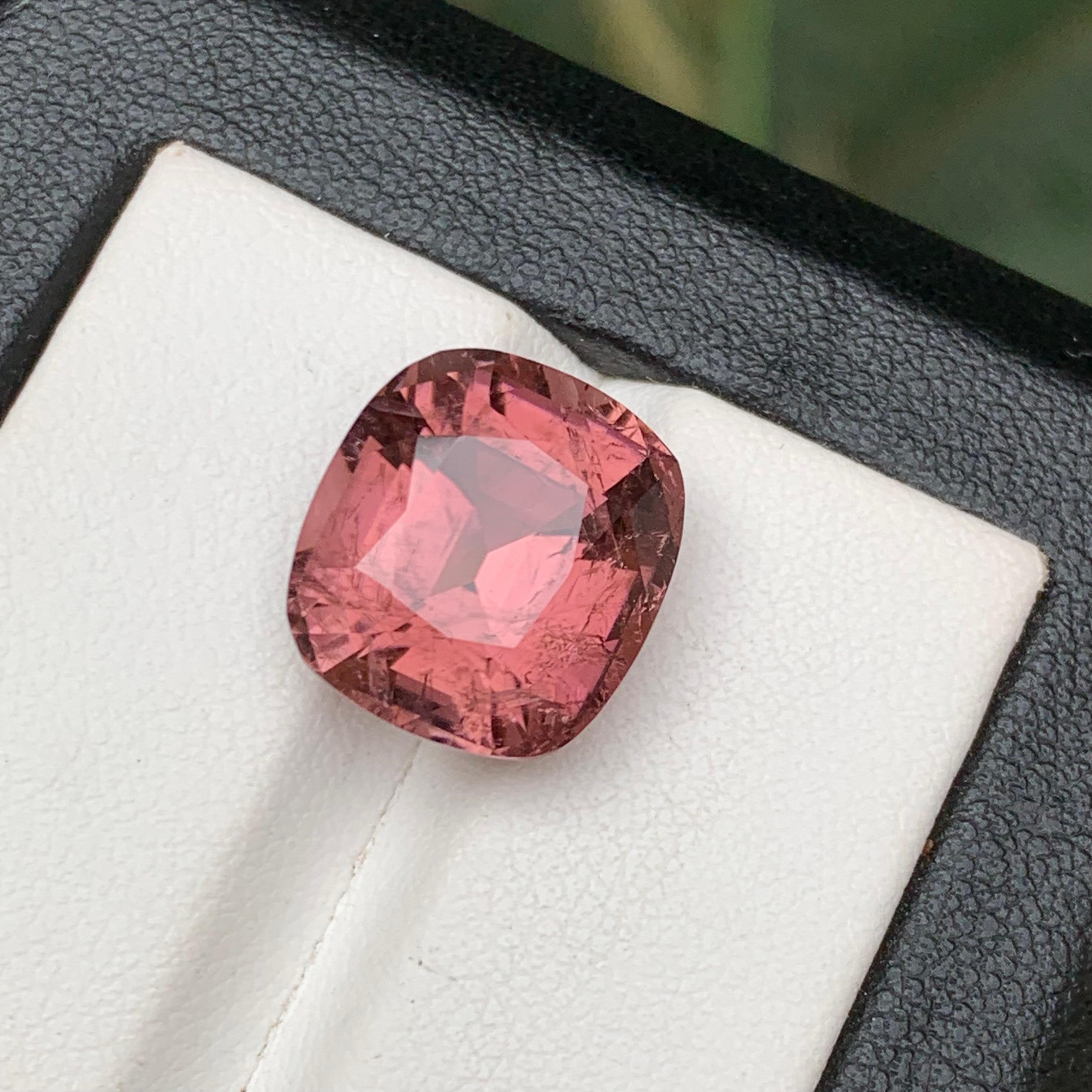 Pink Natural Tourmaline Ring, Pendant Loose Gemstone 10.25 Ct Cushion Cut-Jewel For Sale 4