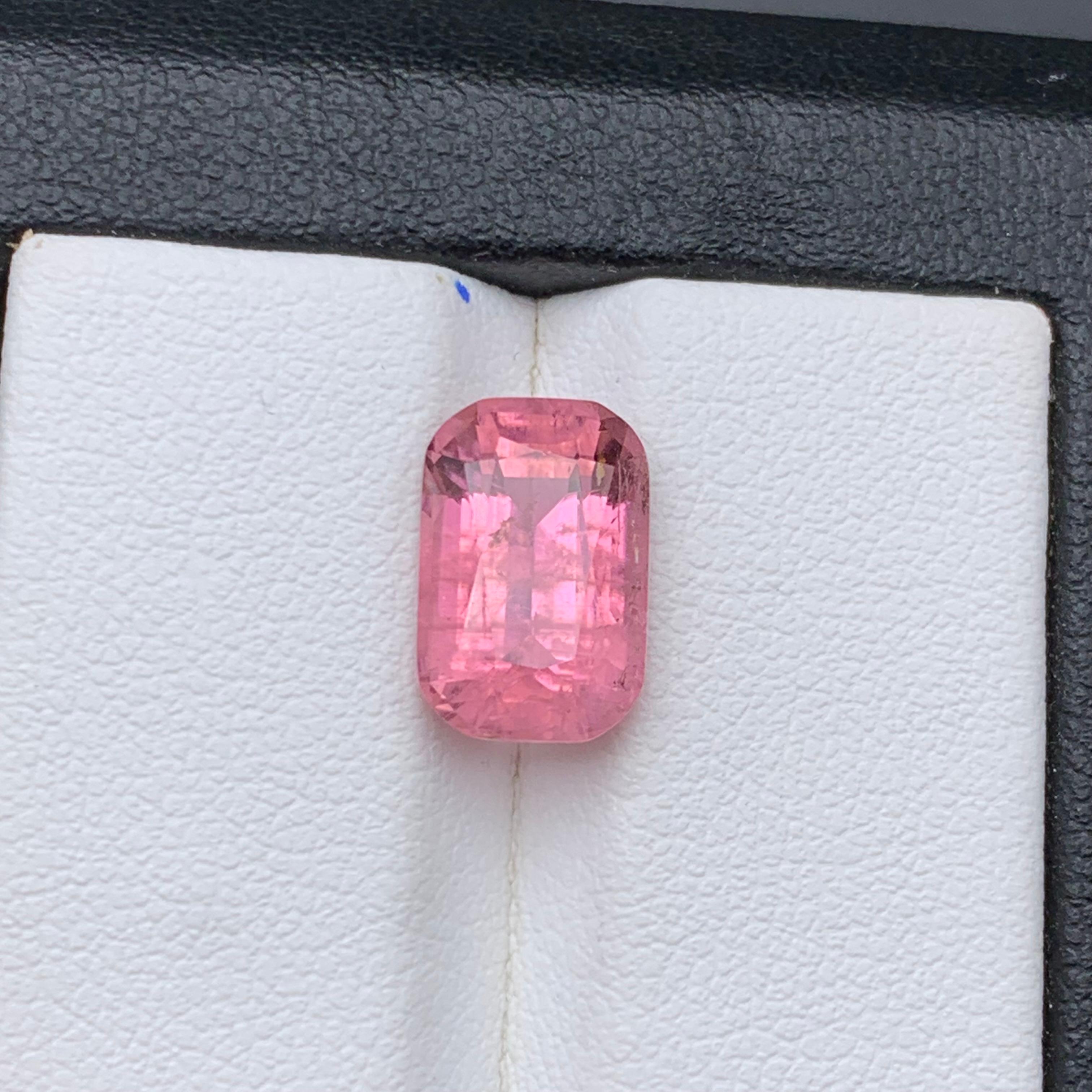 Pink Natural Tourmaline Ring, Pendant Loose Gemstone 4.20 Ct Cushion Cut-Jewelry For Sale 5