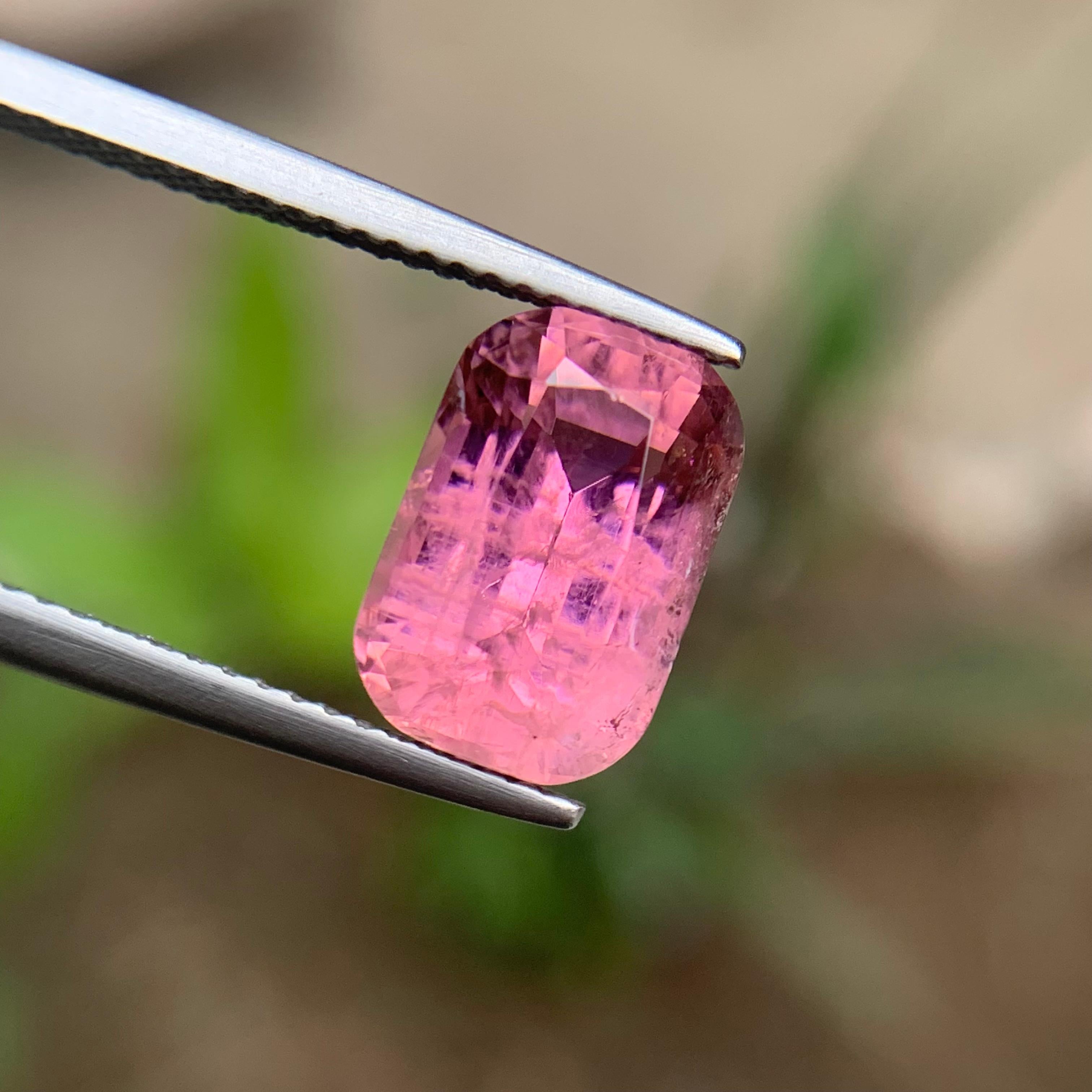 Pink Natural Tourmaline Ring, Pendant Loose Gemstone 4.20 Ct Cushion Cut-Jewelry For Sale 6