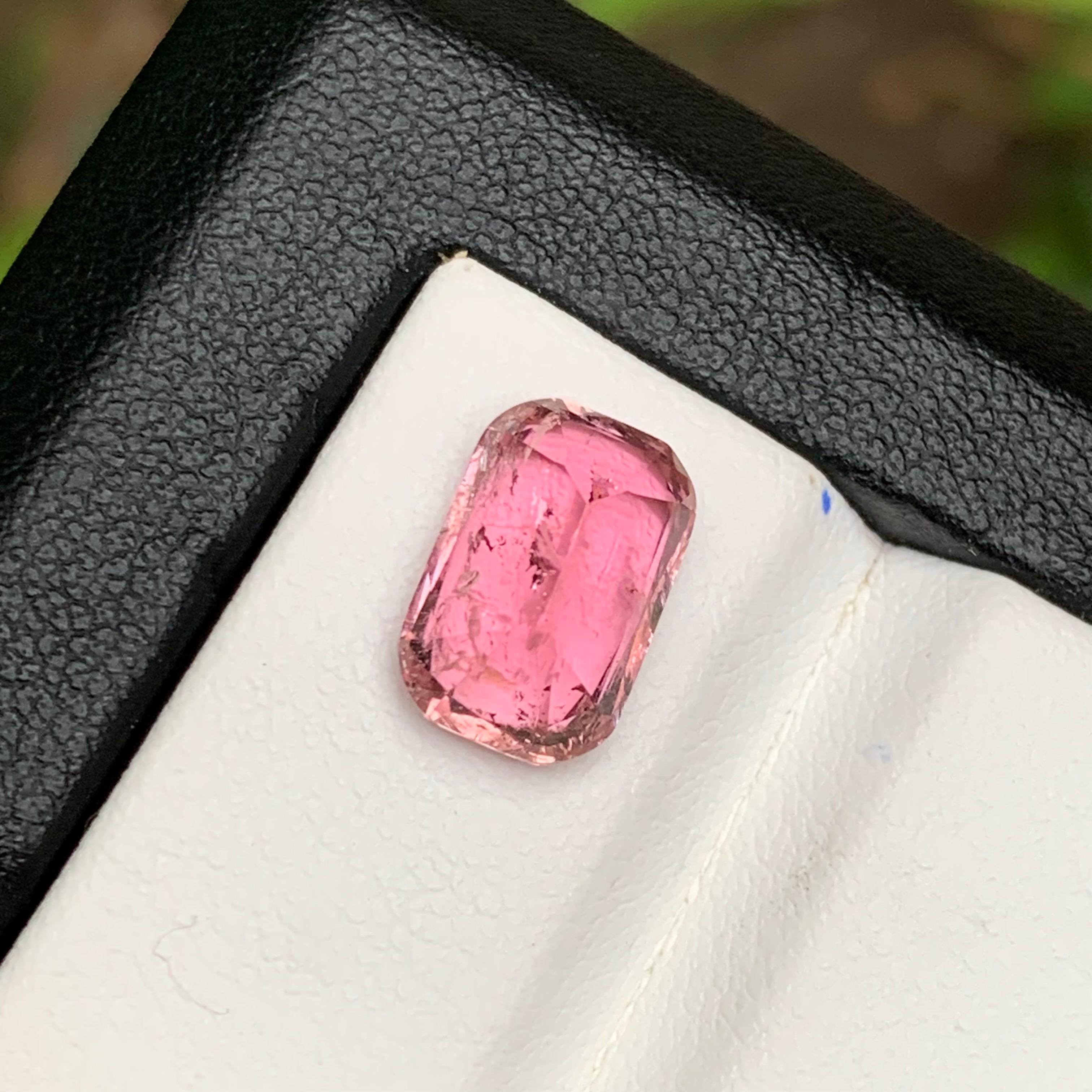 Pink Natural Tourmaline Ring, Pendant Loose Gemstone 4.20 Ct Cushion Cut-Jewelry For Sale 3