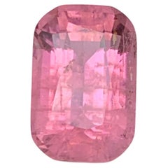 Bague, pendentif en tourmaline naturelle rose de 4.20 carats, pierre précieuse non sertie, taille coussin