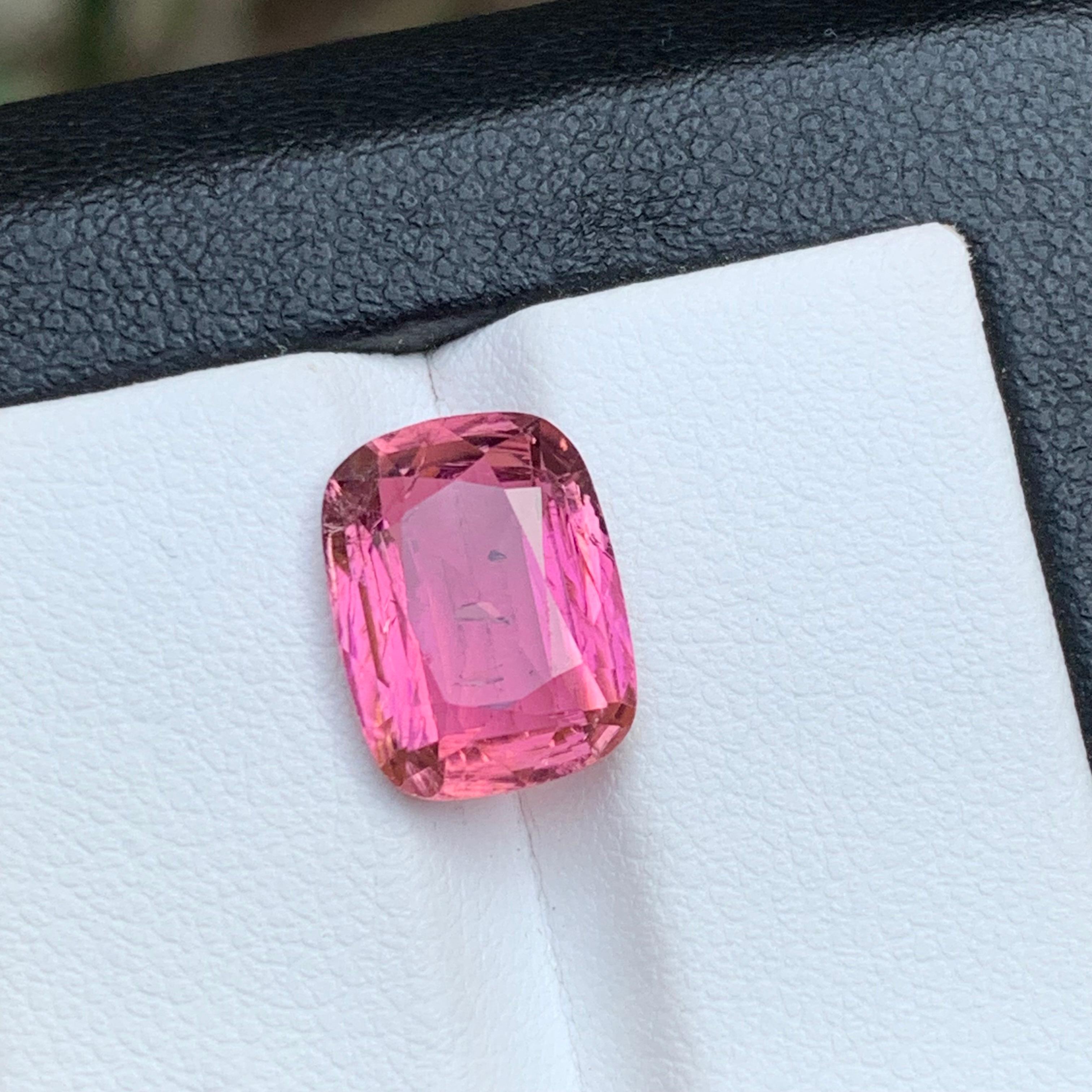 da uomo o donna Anello con tormalina naturale rosa, ciondolo, gemma sciolta da 4.50 carati con taglio a cuscino - Gioielli in vendita