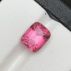 Bague, pendentif en tourmaline naturelle rose de 4.65 carats, pierre précieuse non sertie, taille coussin