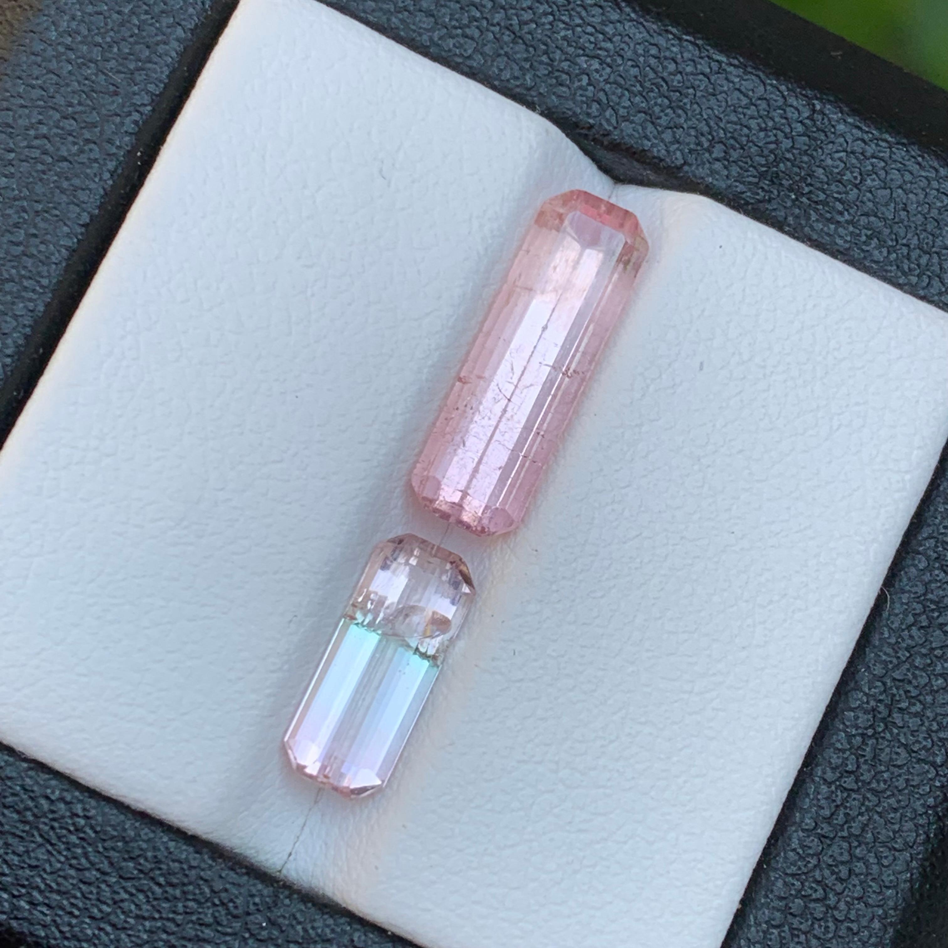 Pink Natural Tourmaline Ring, Pendant Loose Gemstones 5.15Ct Emerald Cut-Jewelry For Sale 5