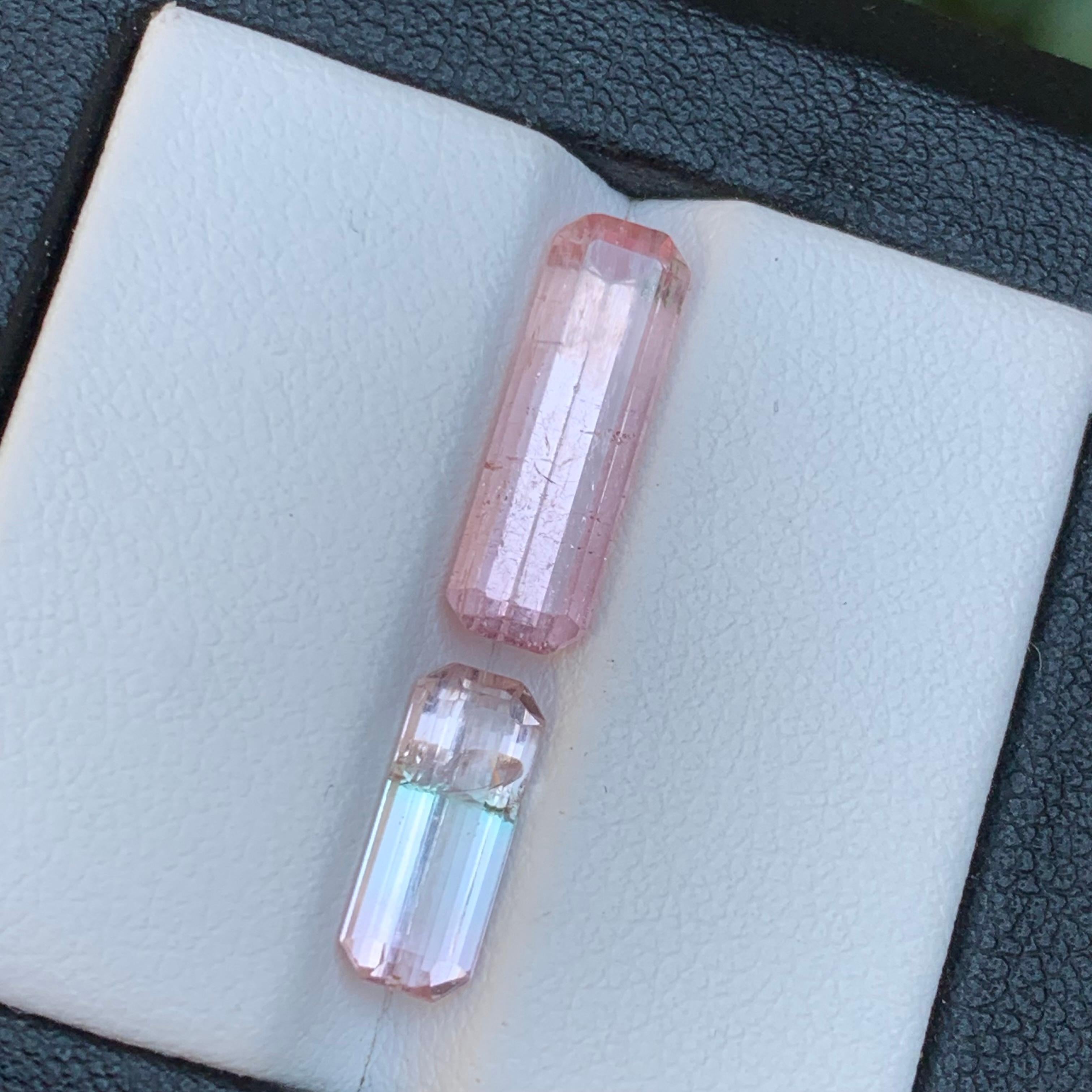 Pink Natural Tourmaline Ring, Pendant Loose Gemstones 5.15Ct Emerald Cut-Jewelry For Sale 6