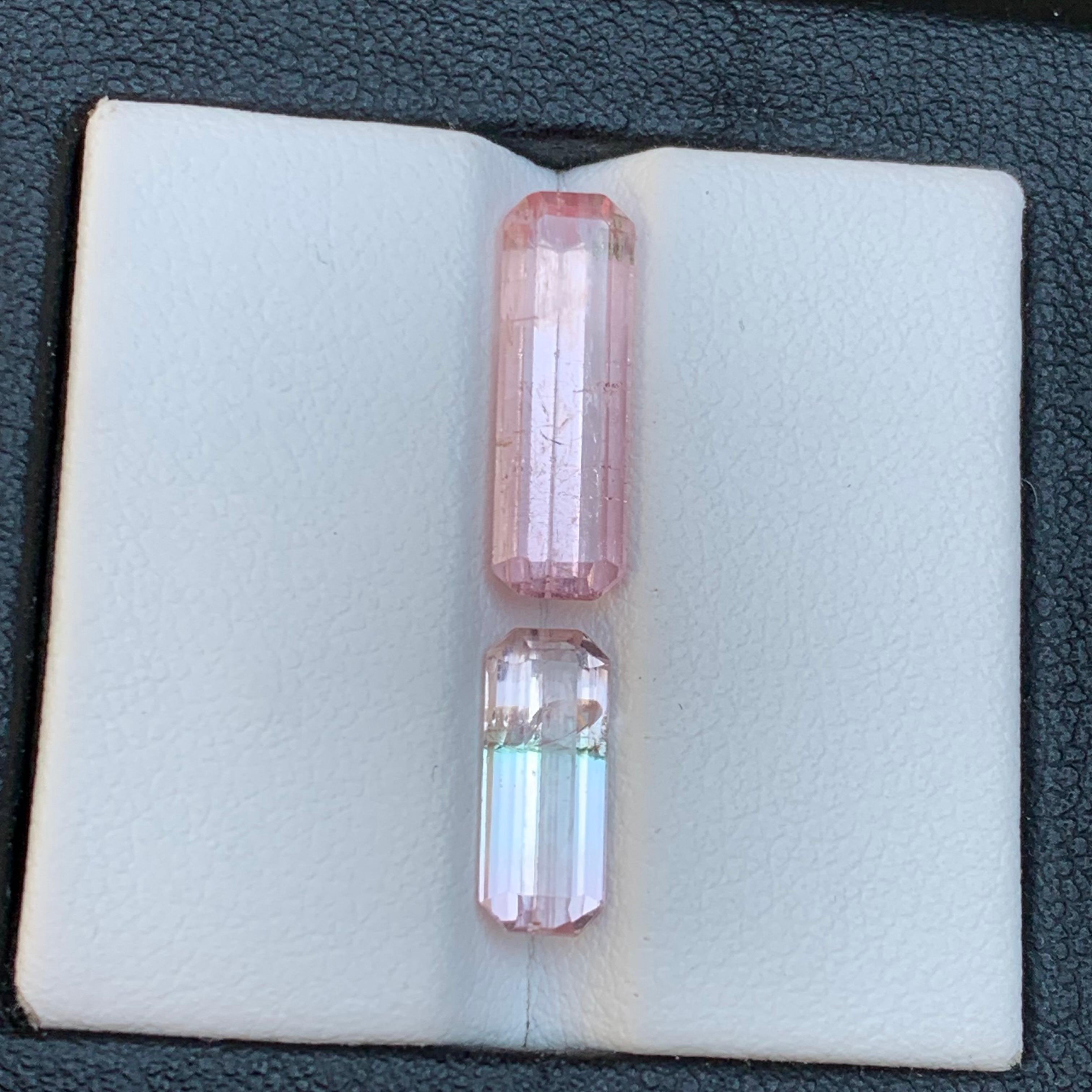 Contemporary Pink Natural Tourmaline Ring, Pendant Loose Gemstones 5.15Ct Emerald Cut-Jewelry For Sale