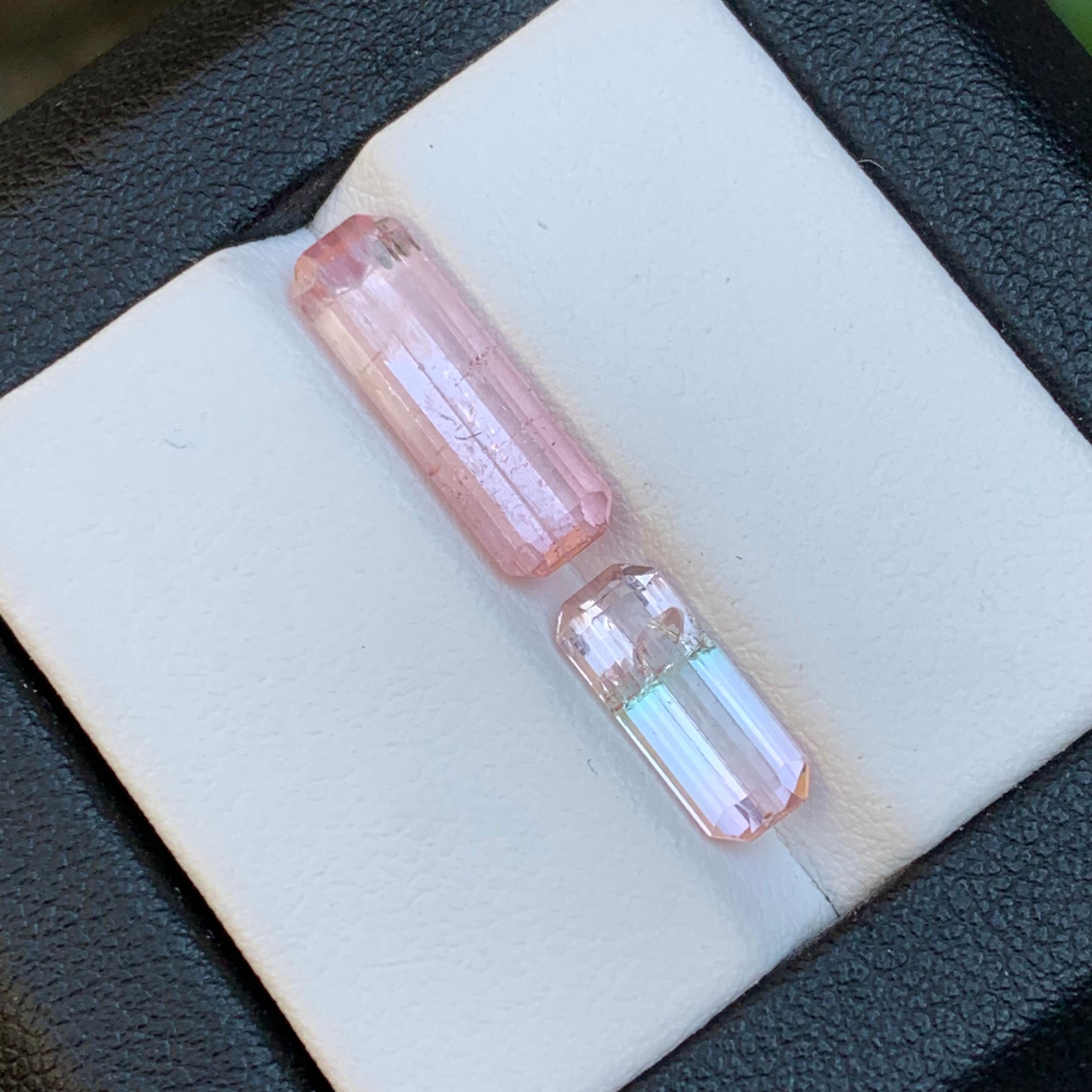 Pink Natural Tourmaline Ring, Pendant Loose Gemstones 5.15Ct Emerald Cut-Jewelry In New Condition For Sale In Peshawar, PK
