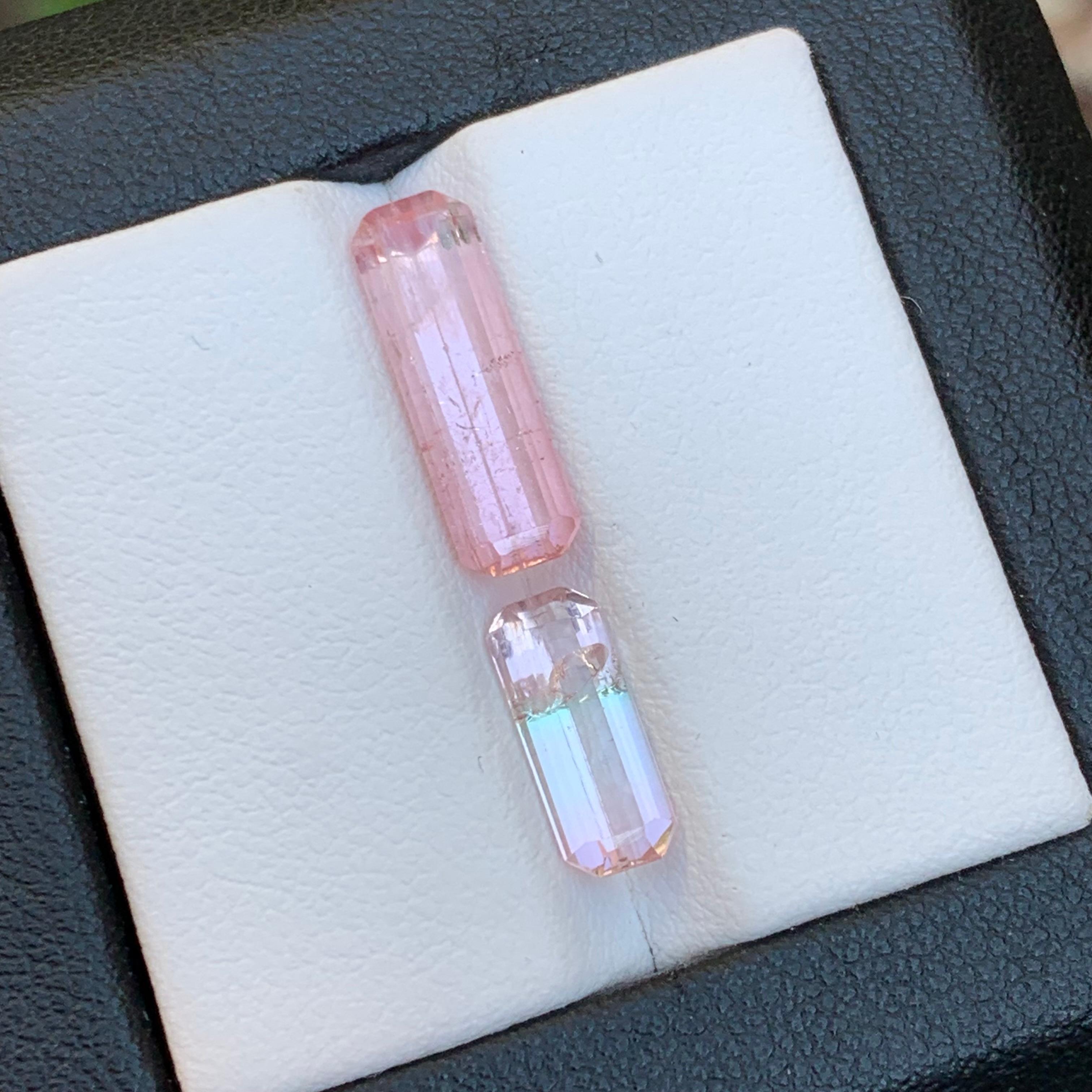 Pink Natural Tourmaline Ring, Pendant Loose Gemstones 5.15Ct Emerald Cut-Jewelry For Sale 2