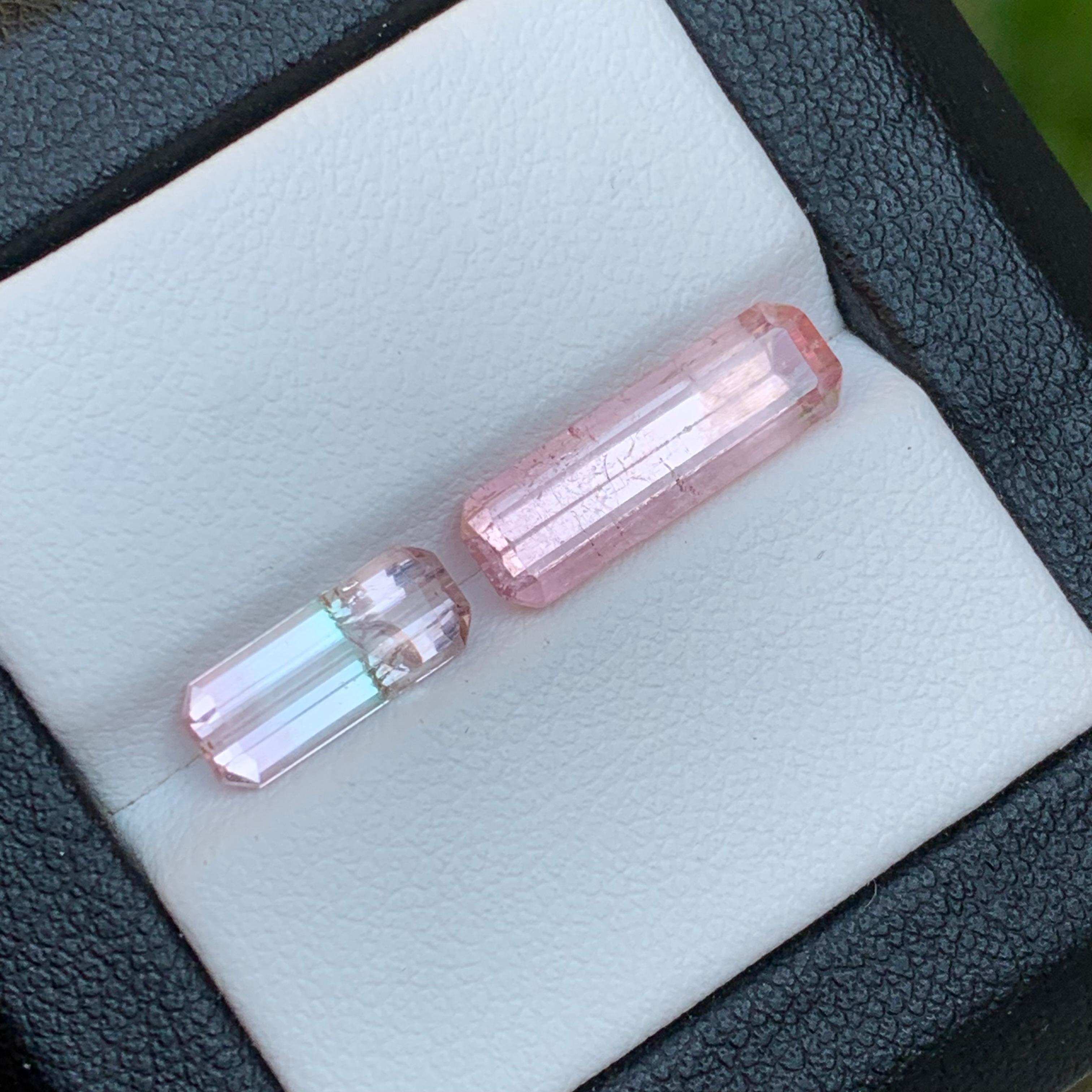 Pink Natural Tourmaline Ring, Pendant Loose Gemstones 5.15Ct Emerald Cut-Jewelry For Sale 3