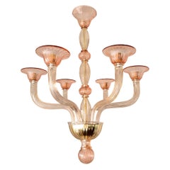 Pink Neoclassical Murano glass chandelier Pink Neoclassical Murano glass chandelier