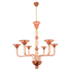 Pink Neoclassical Murano glass chandelier Pink Neoclassical Murano glass chandelier