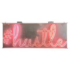 Pink Neon 'Hustle' Sign, 1990s USA