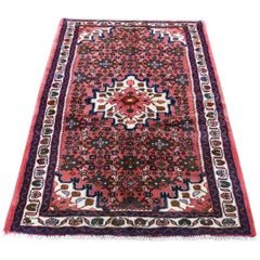 Pink Persian Hamadan Pure Wool Hand Knotted Oriental Rug Pink Persian Hamadan Pure Wool Hand Knotted Oriental Rug