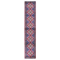 Pink Persian Hamadan Pure Wool Hand Knotted Runner Oriental Rug Pink Persian Hamadan Pure Wool Hand Knotted Runner Oriental Rug