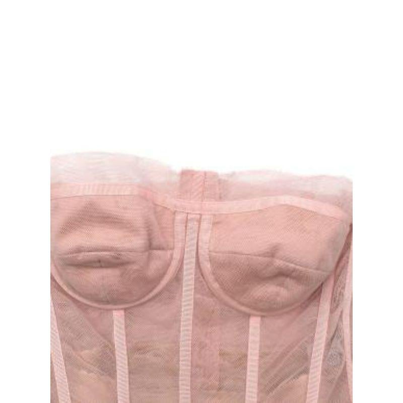 Beige Pink & Nude Tulle Bustier Dress