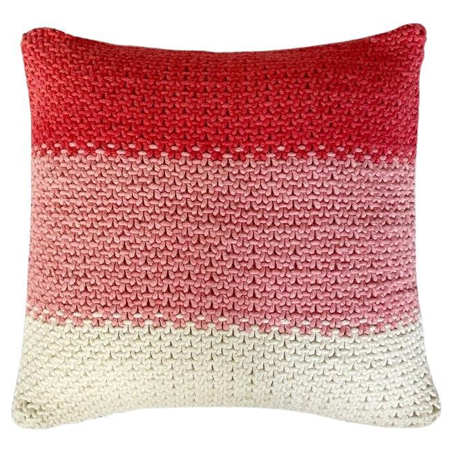 Pink Ombre 100% Cotton Handknitted Pillow made in South Africa