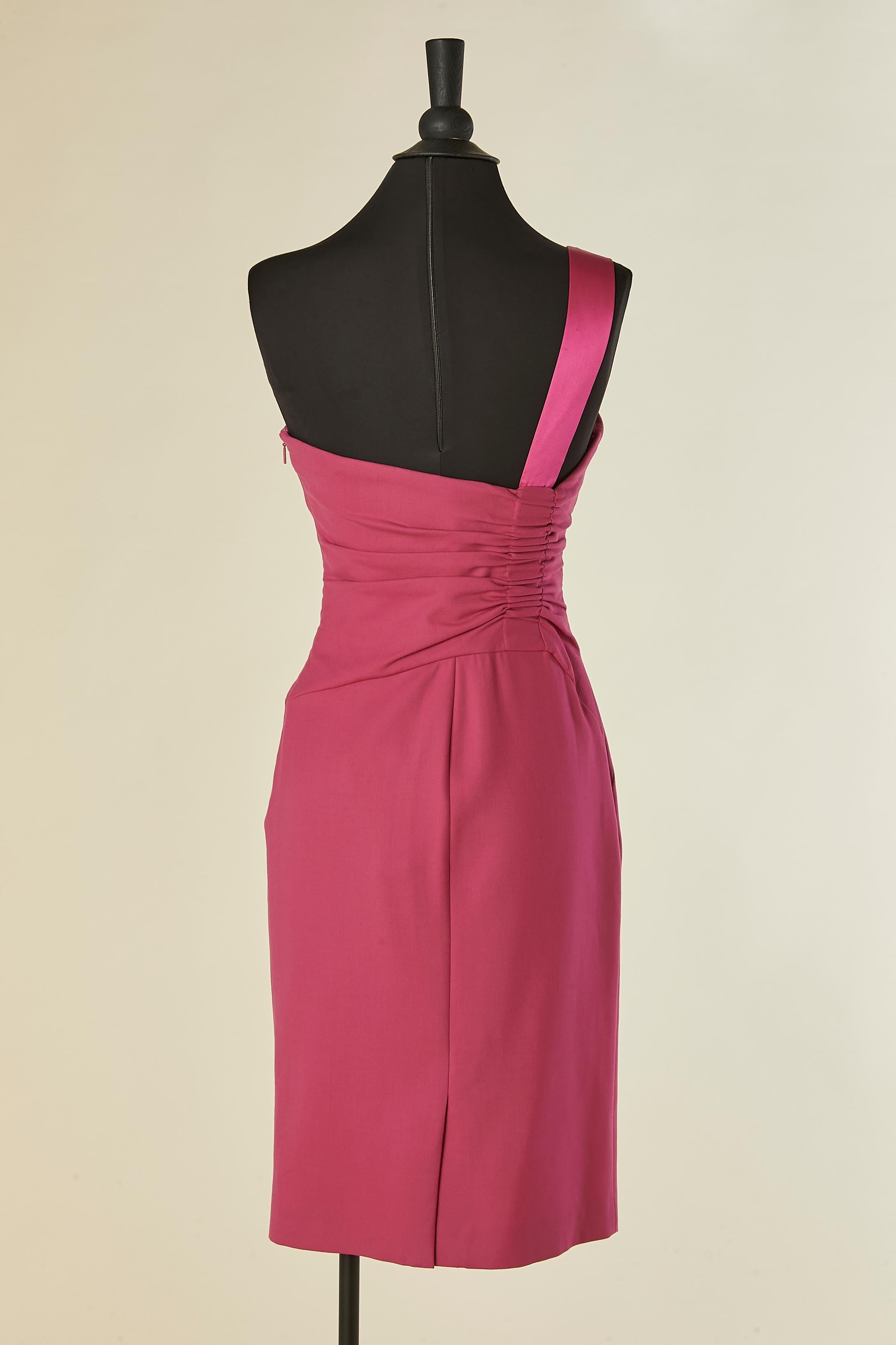 Rosa Ein-Träger-Cocktailkleid VERSACE Neu Damen im Angebot