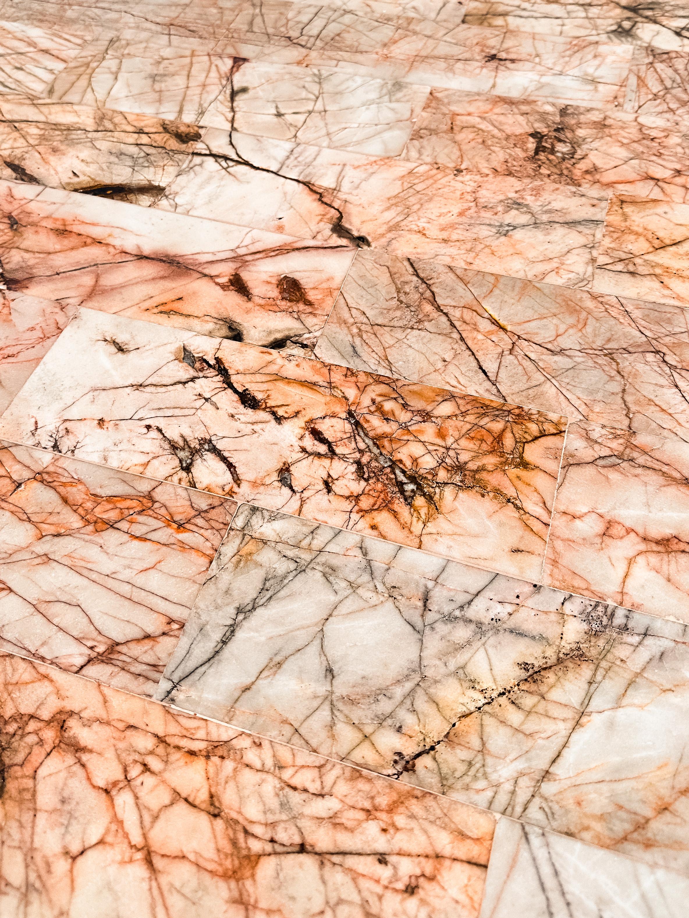 1970s Monumental Tessellated Mexican Pink Onyx Coffee Table, Restored 9