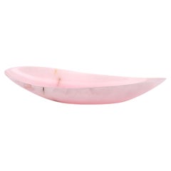 Pink Onyx Decorative Bowl Centerpiece Vase Vessel Sculpture Hand Carved, Italy