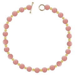 Collier à perles ondulées en opale rose et vermeil