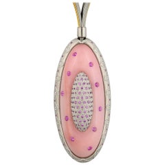 Pink Opal and Pink Sapphire Dramatic Pendant by Zoltan David