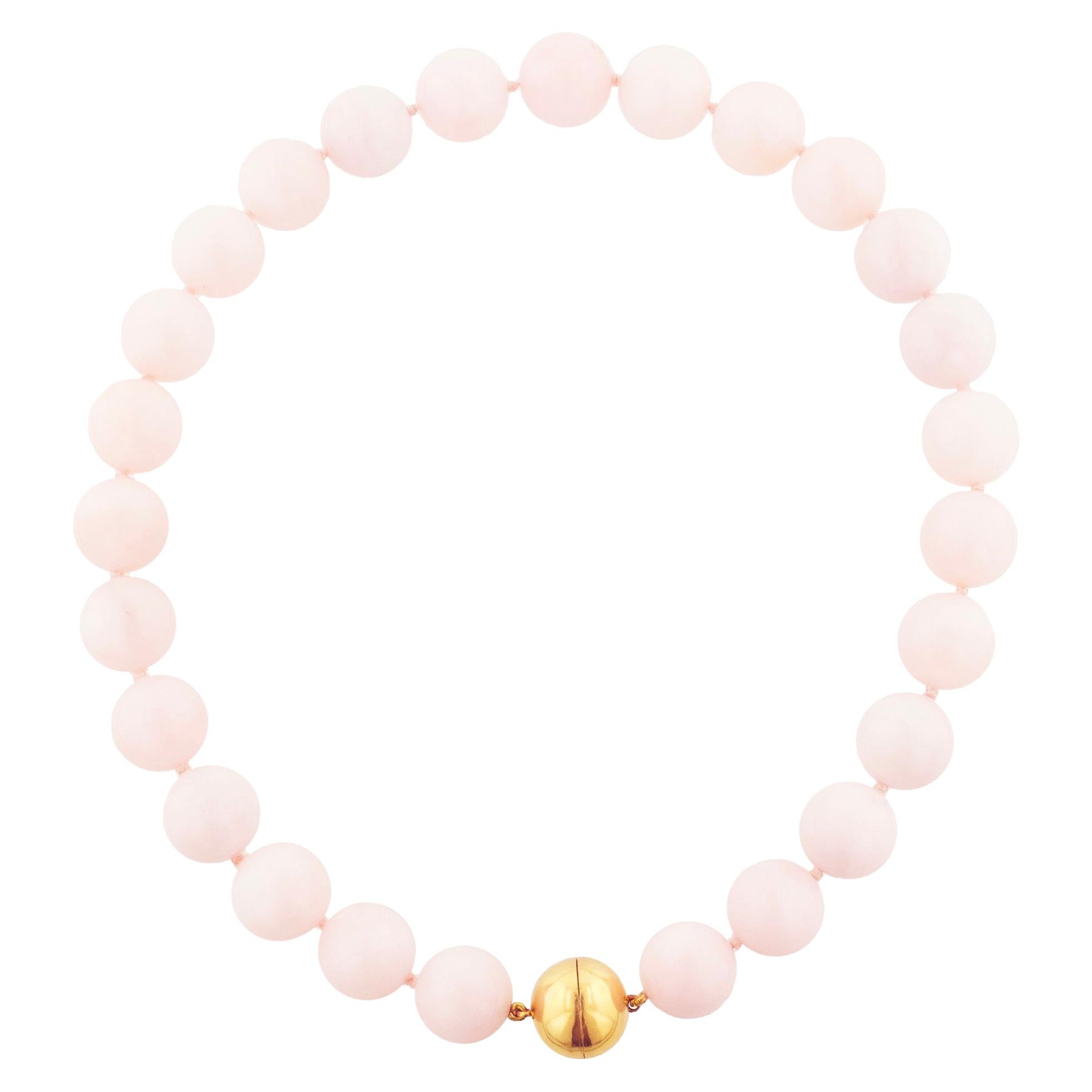 Pink Opal Bead and Pink Gold Choker For Sale