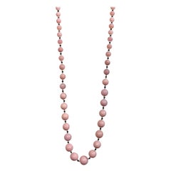 Collana di opale rosa e onice nero (sembra una perla di conchiglia)