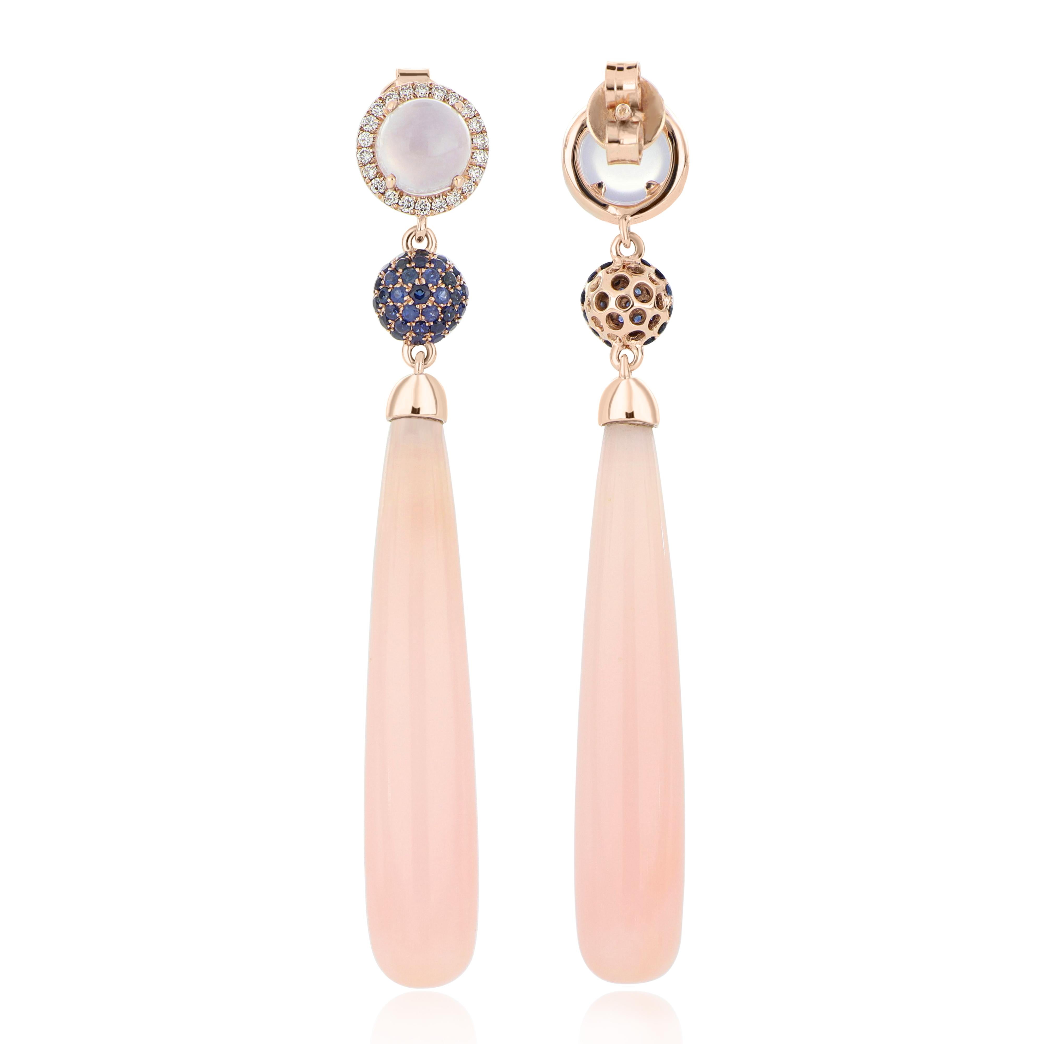 pink and blue earrings