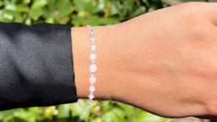 Bracciale con opale rosa e topazio bianco da 5,3 carati, in argento sterling