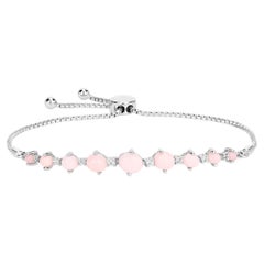 Bracciale con opale rosa e topazio bianco da 5,3 carati, in argento sterling