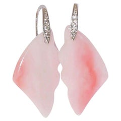 Pink Opal Butterfly Earrings in Sterling Silver