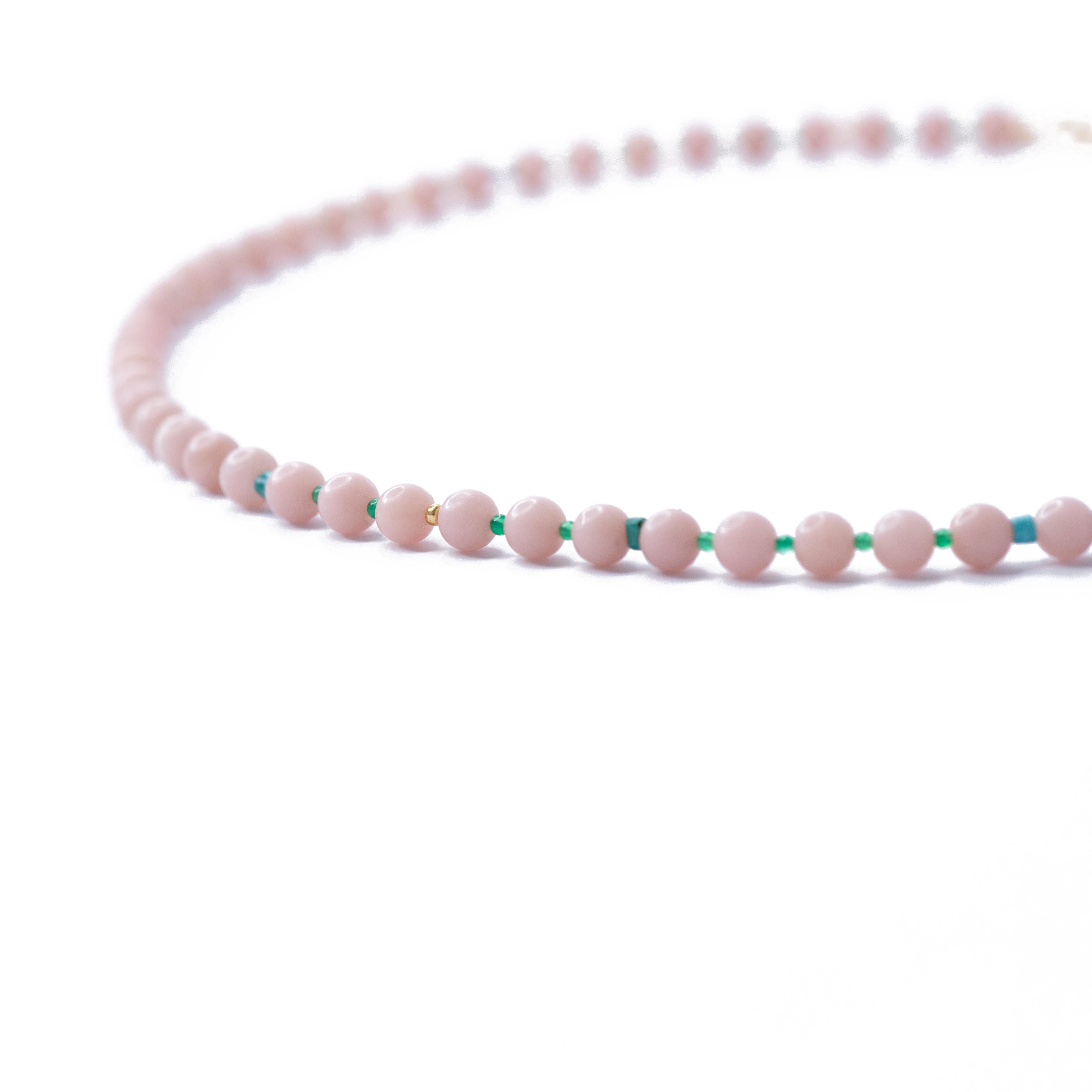 Artisan Pink Opal Mika Necklace - by Bombyx House For Sale