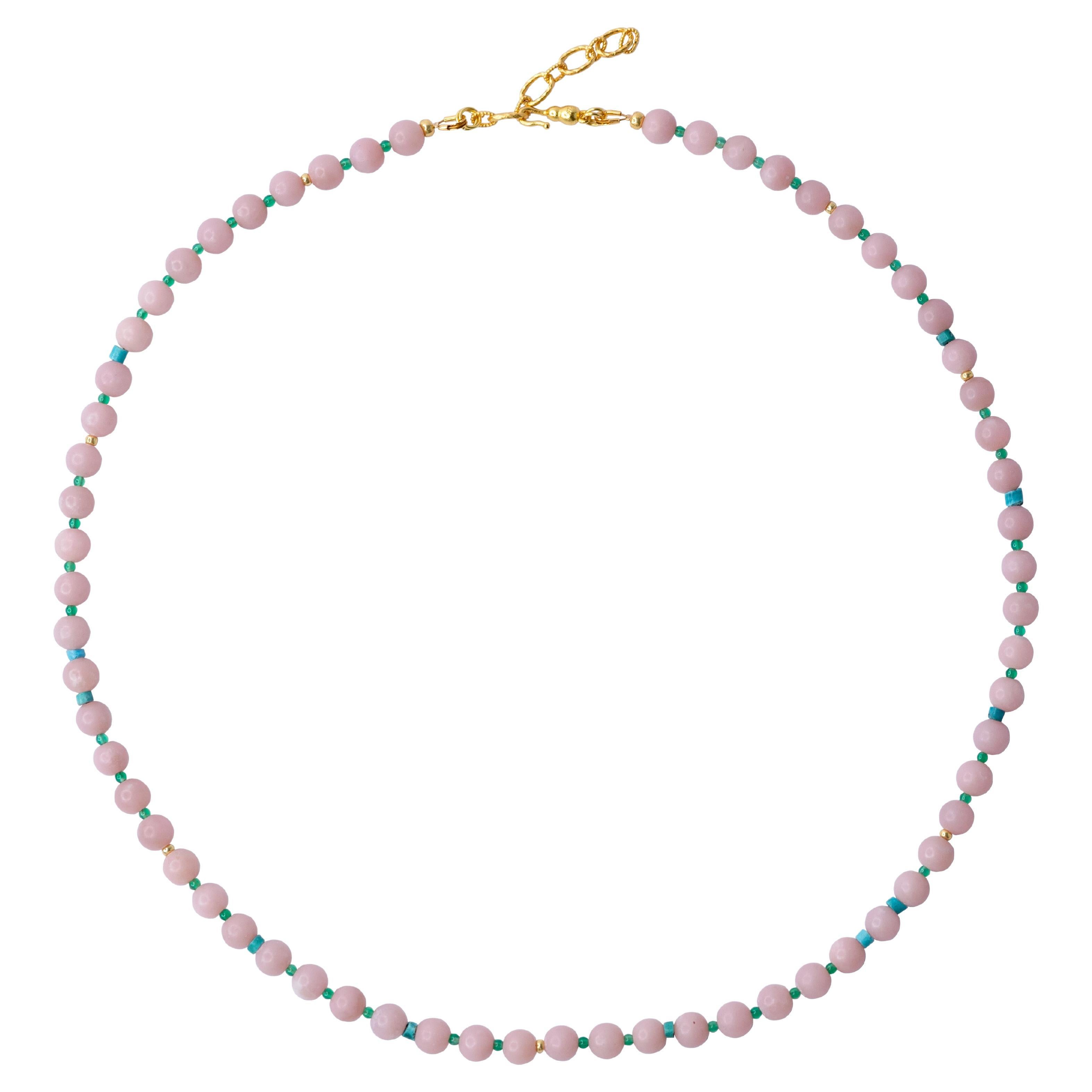Mika Halskette mit rosa Opal - von Bombyx House im Angebot