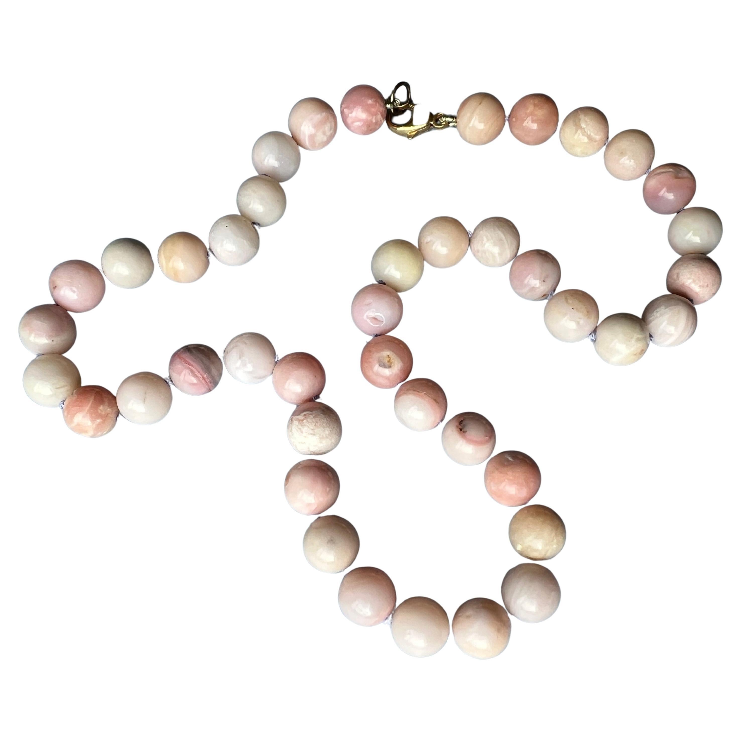 Pink Opal Necklace Bead Choker