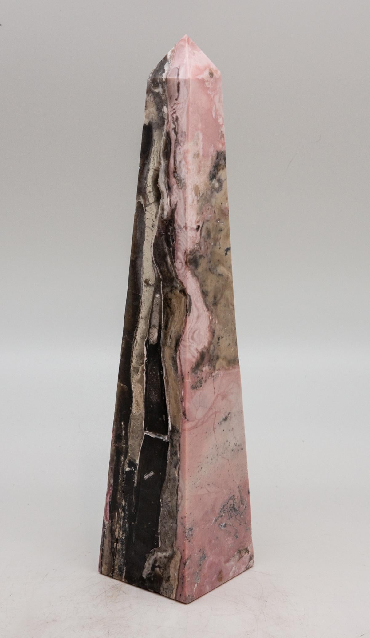 Contemporary Pink Opal Obelisk For Sale