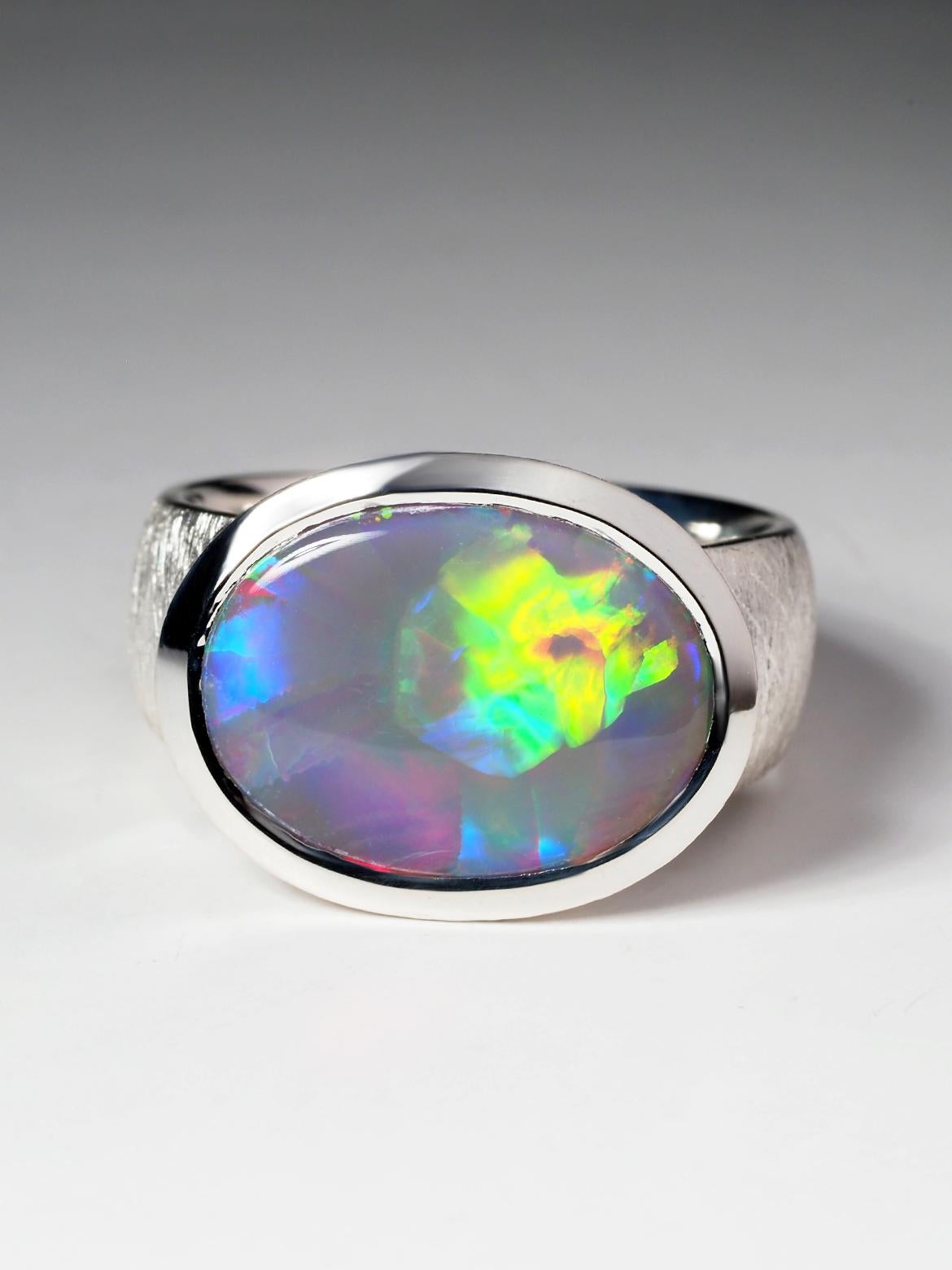 neon pink opal ring
