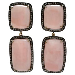 Pink Opal with Diamonds Paradizia Earrings