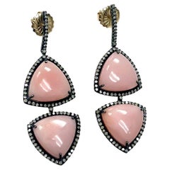 Paradizia-Ohrringe mit rosa Opal und Diamanten