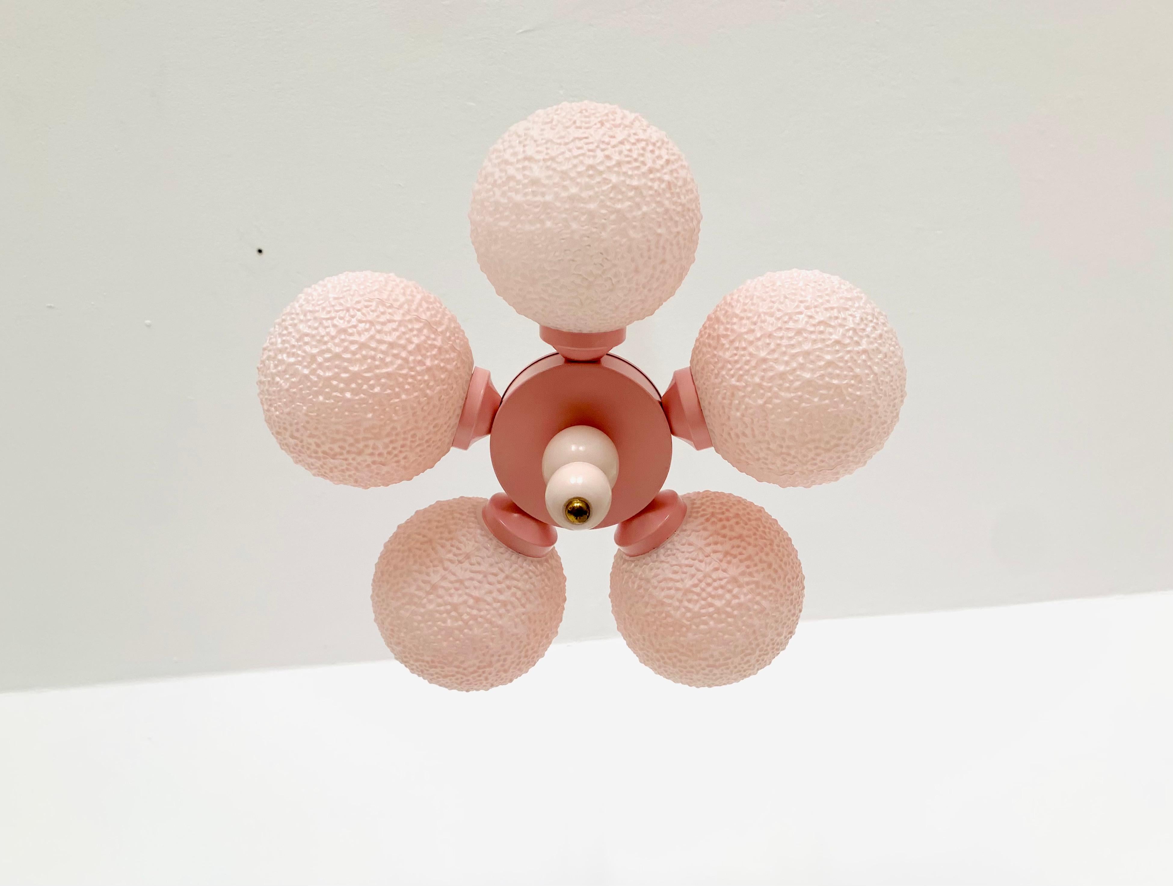 Pink Opaline Space Age Chandelier 1