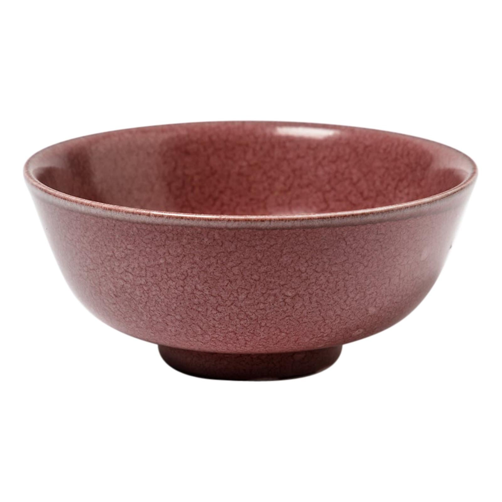 Pink or Red Glazed Porcelain Ceramic Bowl or Cup by Marc Uzan, circa 2010 For Sale