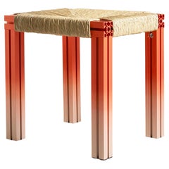 Pink Orange Gradient / Fade Aluminium Stool with Reel Rush Seating