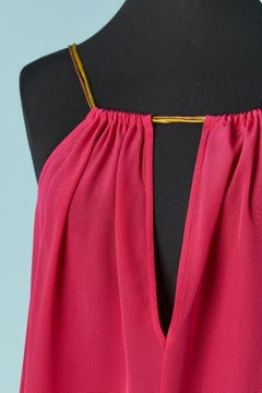 Pink oversize silk beachwear dress with drawstring shoulder strap ERES