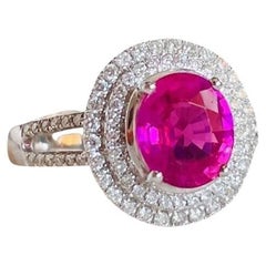 Pink Padparadscha 1.65 Carat Sapphire 18 Karat White Gold