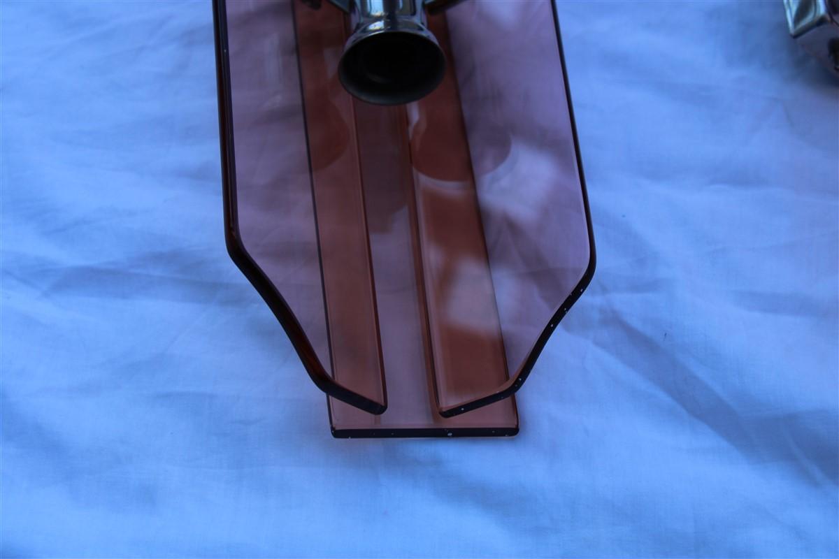 Pink Pair of Sconces Veca Design Italian Design Crystall, 1960s 1
