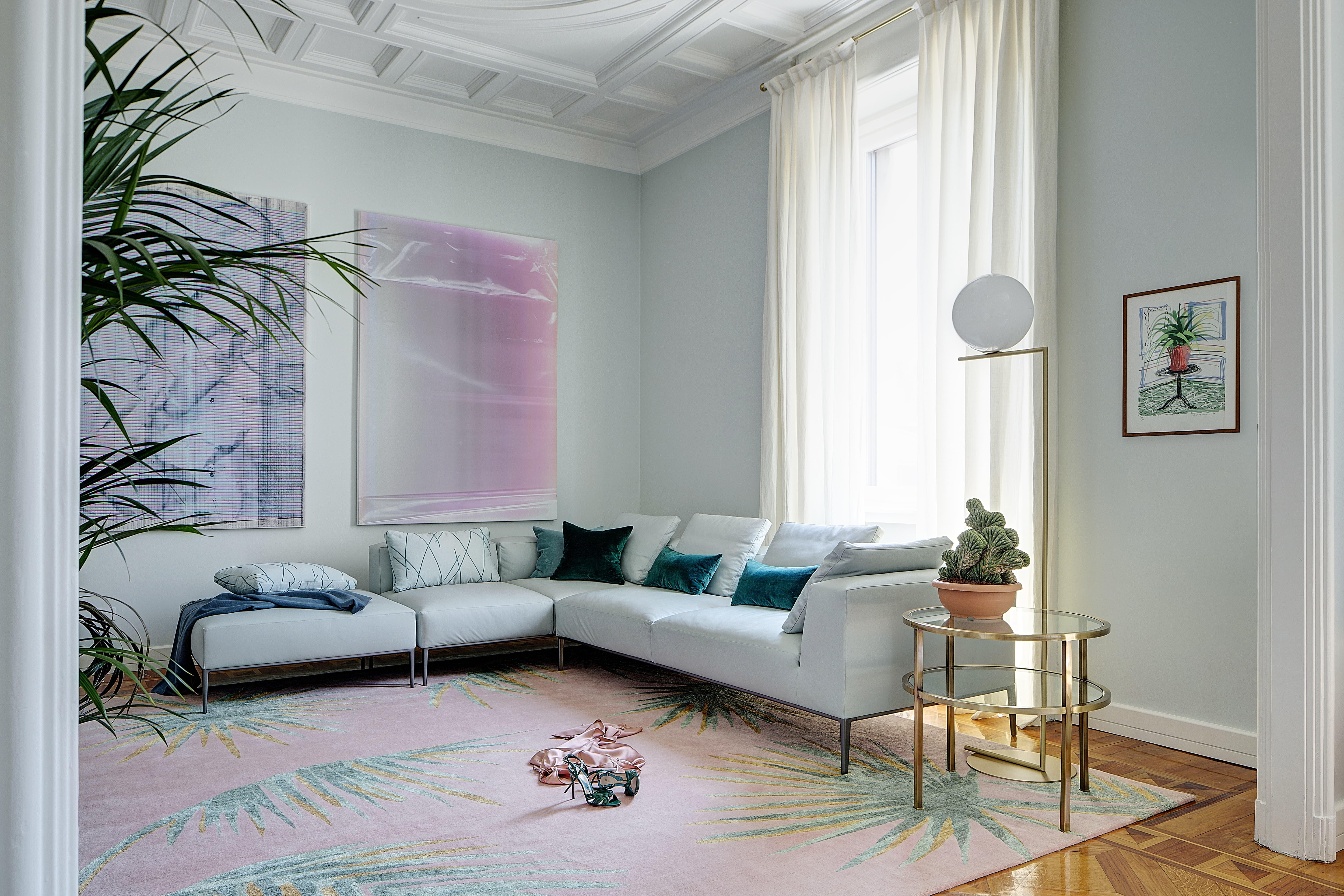 Pink Palms Rug by Ilaria Ferraro In New Condition For Sale In Milan, Lombardy