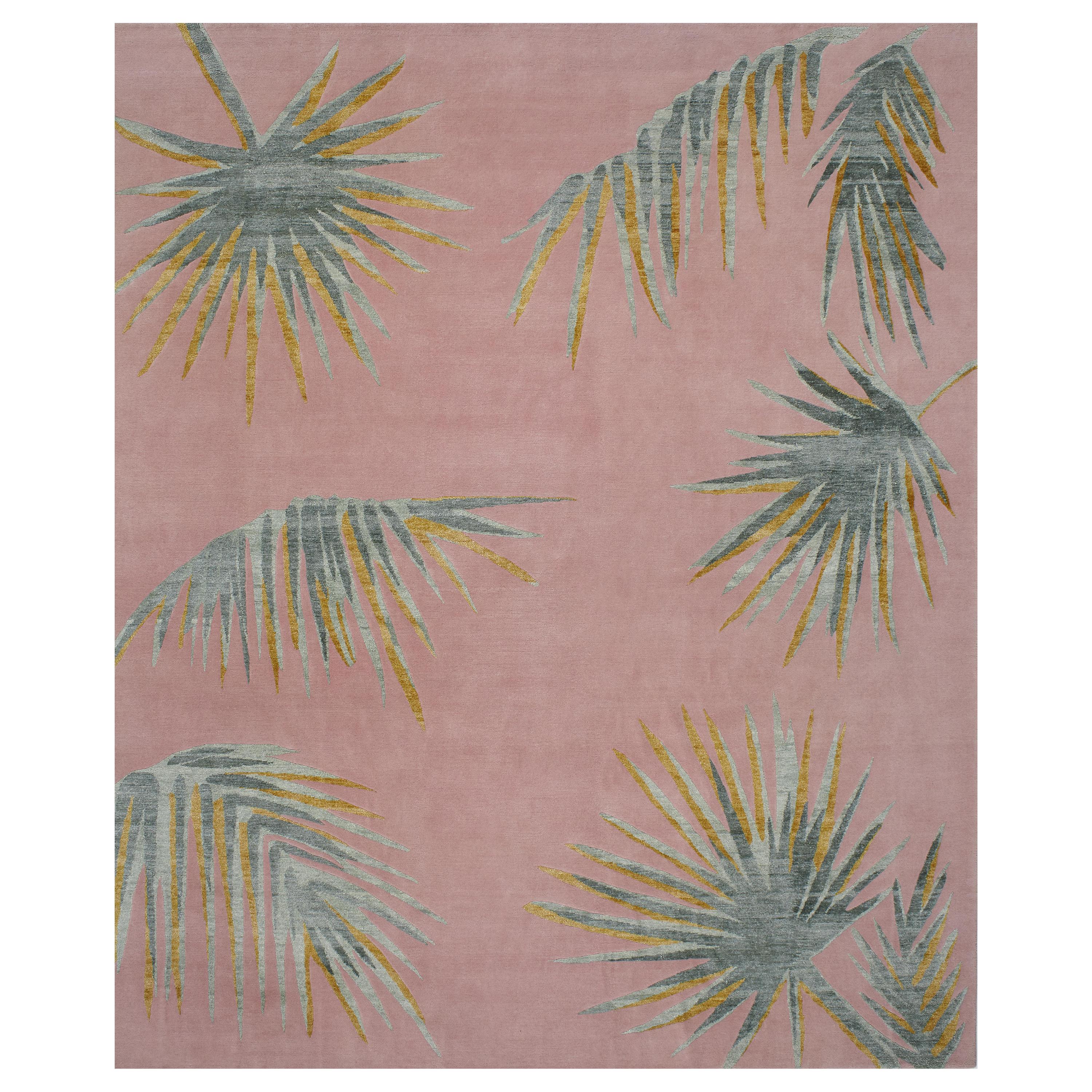 Pink Palms Rug by Ilaria Ferraro For Sale