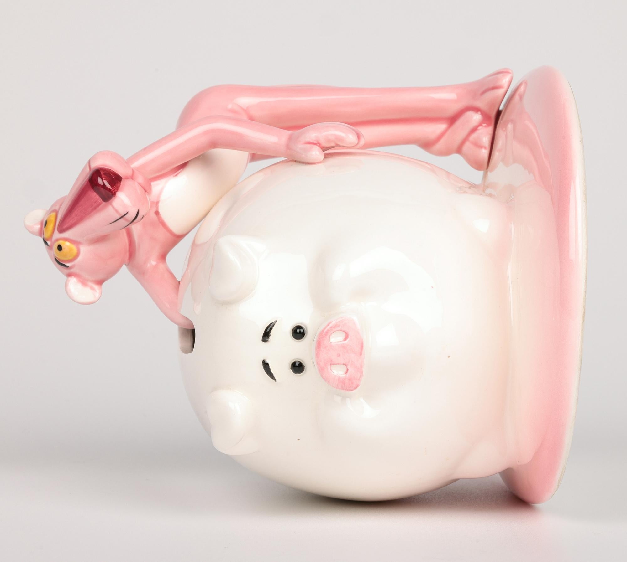 Pink Panther Collection Royal Orleans Pottery Pig Money Box For Sale 2